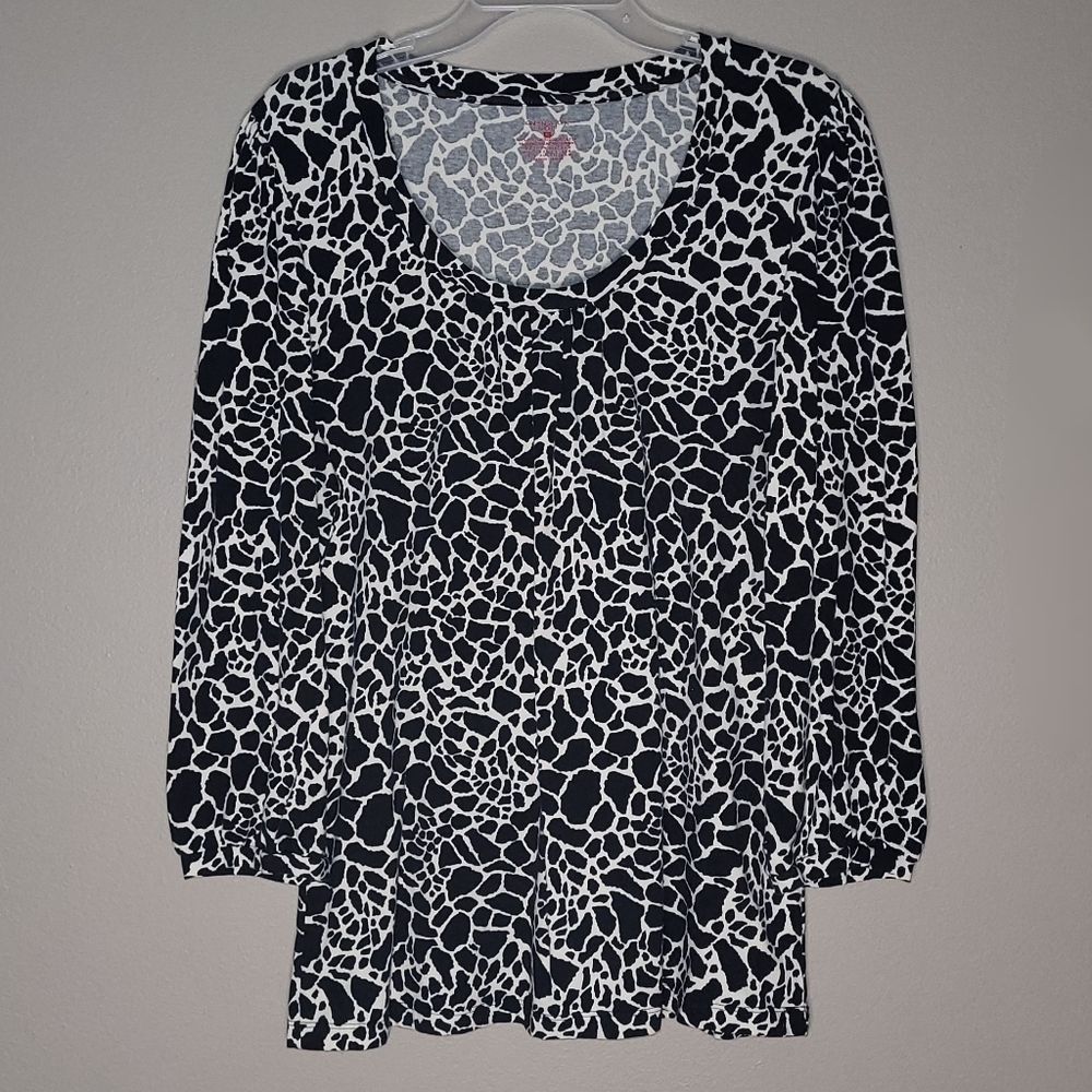 XL | Jones NY | Giraffe-Print Long Sleeved Tunic Blouse